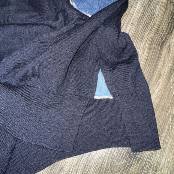 NLST Navy Size Large Merino Wool Sweater - Picture 6 of 7